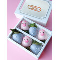 6pcs Pastel Purple & Pink Piggy Chocolate Strawberries Gift Box